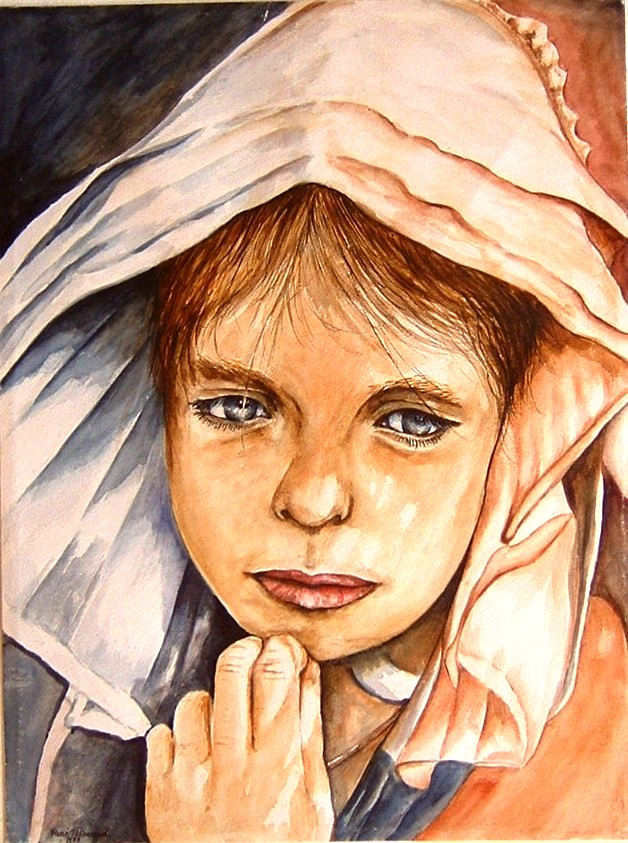 Portrait de la fille à la coiffe