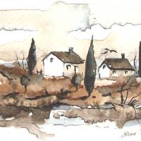 Aquarelle miniature H